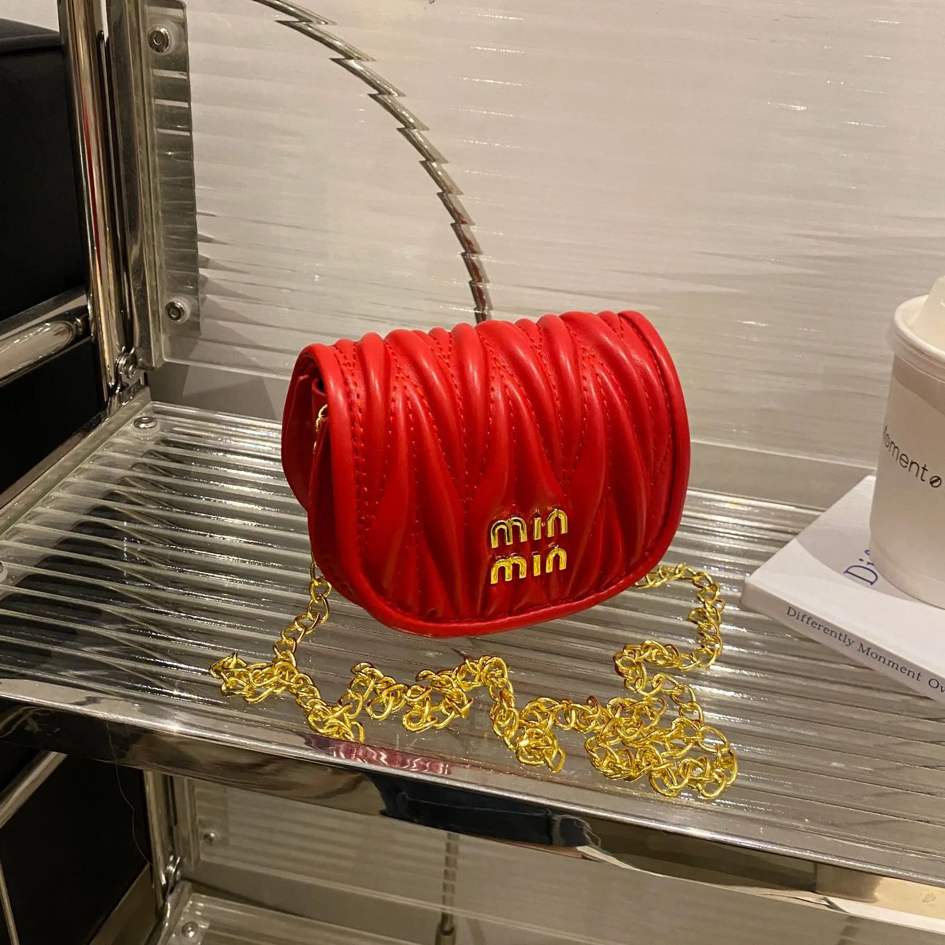 Kids Korean Style Mini Crossbody Bag Red Chain — feature 26