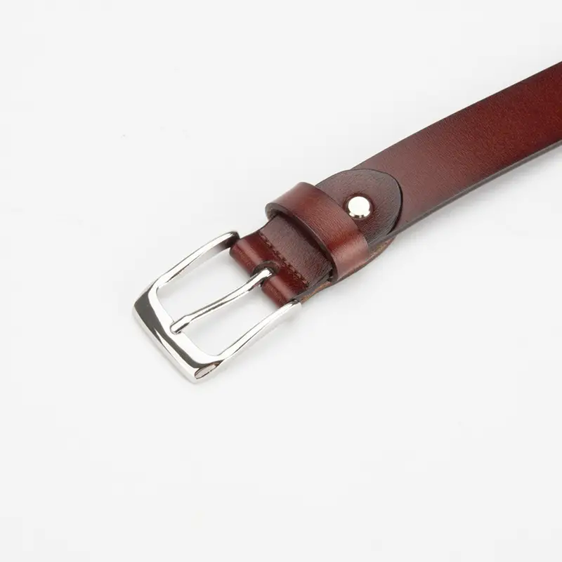 Women's Black Leather Belt with Pin Buckle — feature 3