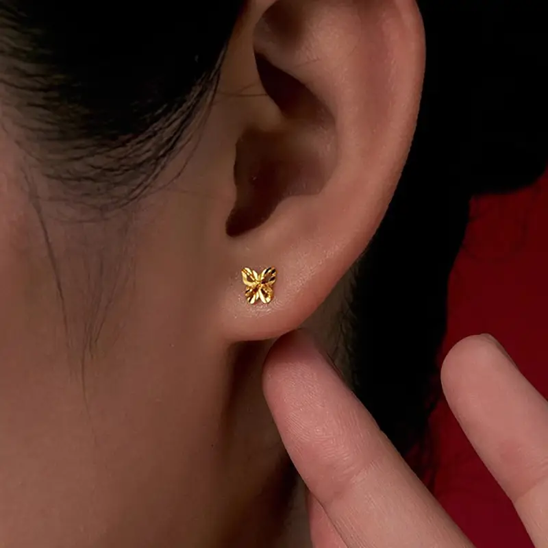 Gold Butterfly Earrings 2026 New Style Light Luxury - Image 11