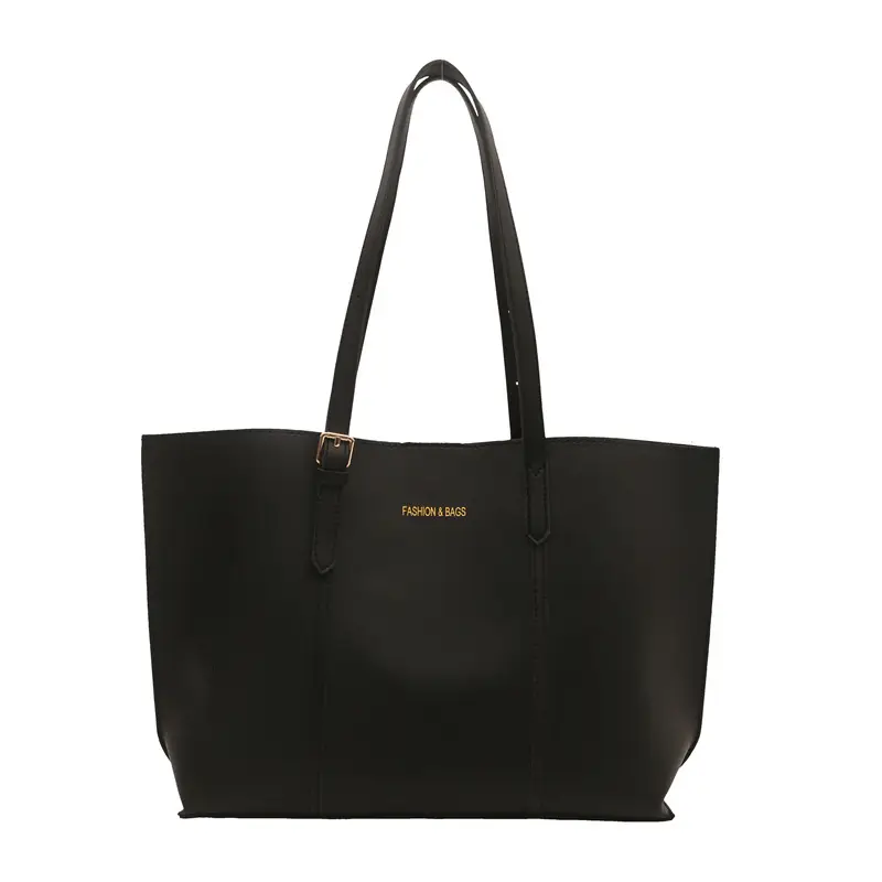 Women's Black Leather Tote Bag Large 2024 Winter Style - Image 10