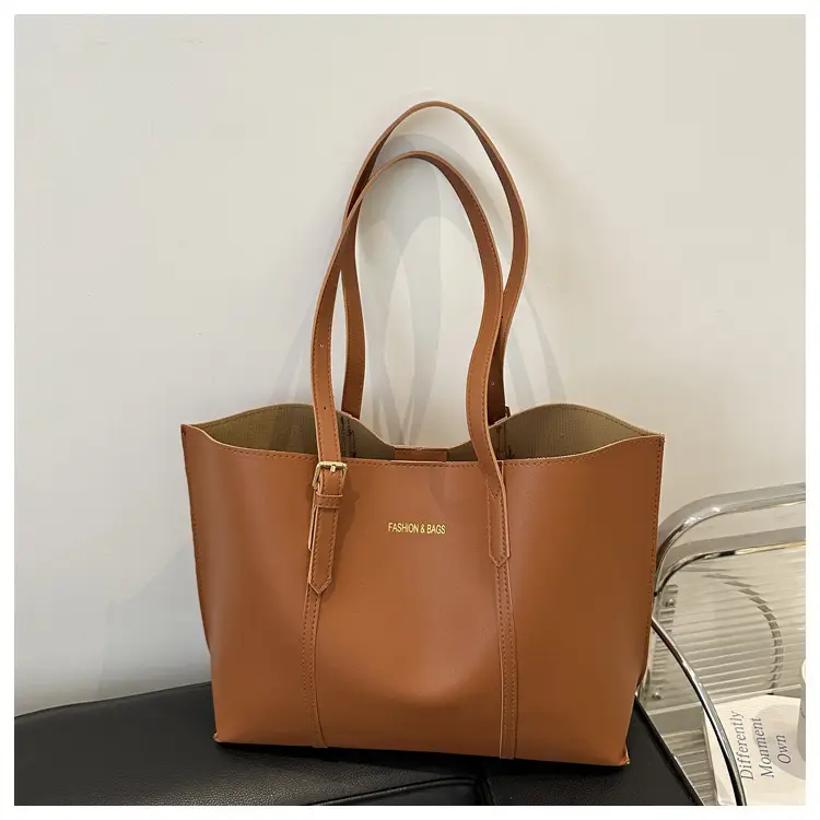 Women's Black Leather Tote Bag Large 2024 Winter Style — feature 23