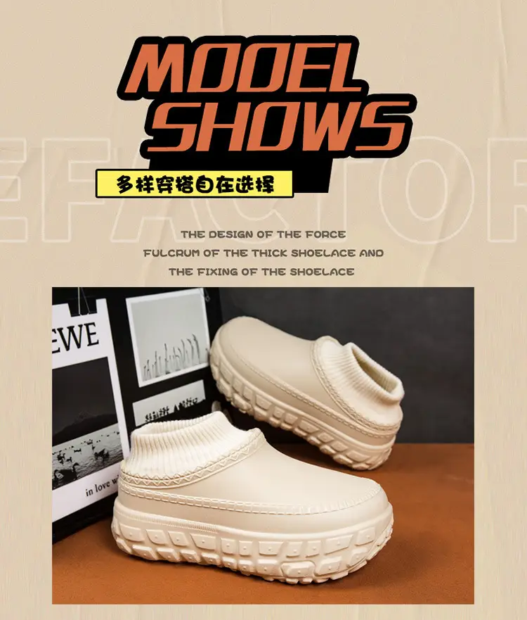 Tire Bottom Couple's Cotton Shoes Winter Increased Thick Bottom Cotton Slippers for Outer Wear Non-slip Waterproof Warm Bag Heel Socks Slippers for Men — feature 2