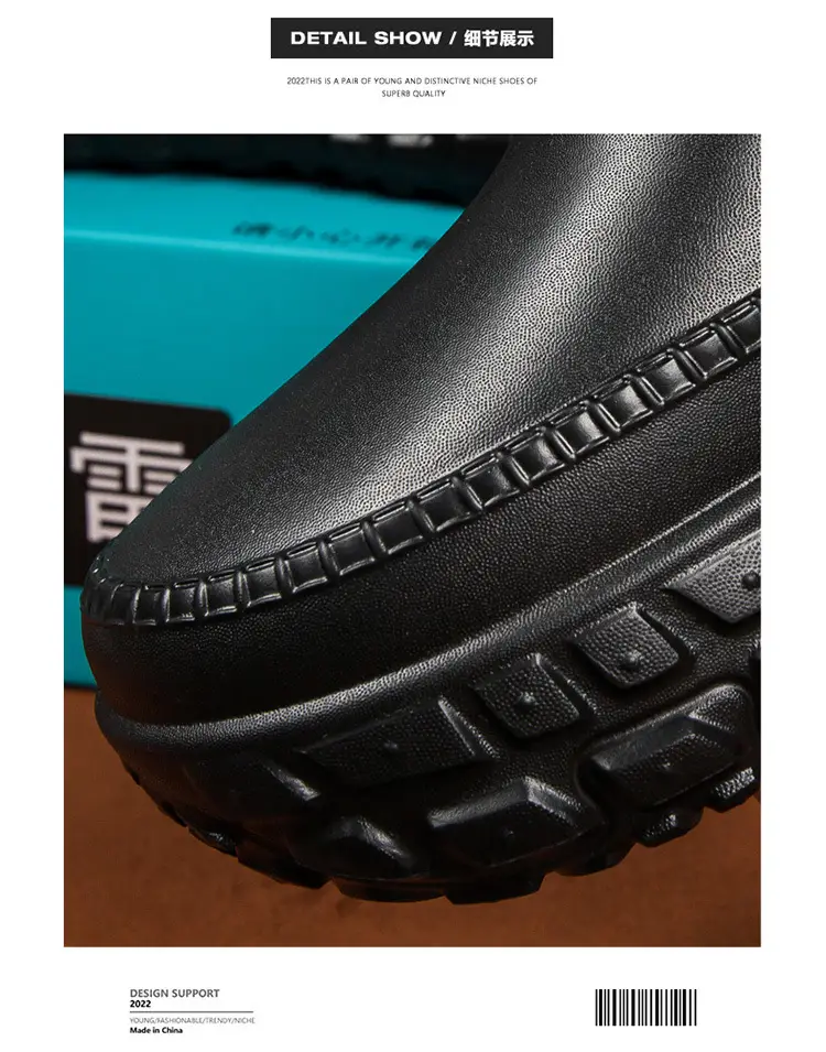 Tire Bottom Couple's Cotton Shoes Winter Increased Thick Bottom Cotton Slippers for Outer Wear Non-slip Waterproof Warm Bag Heel Socks Slippers for Men — feature 6