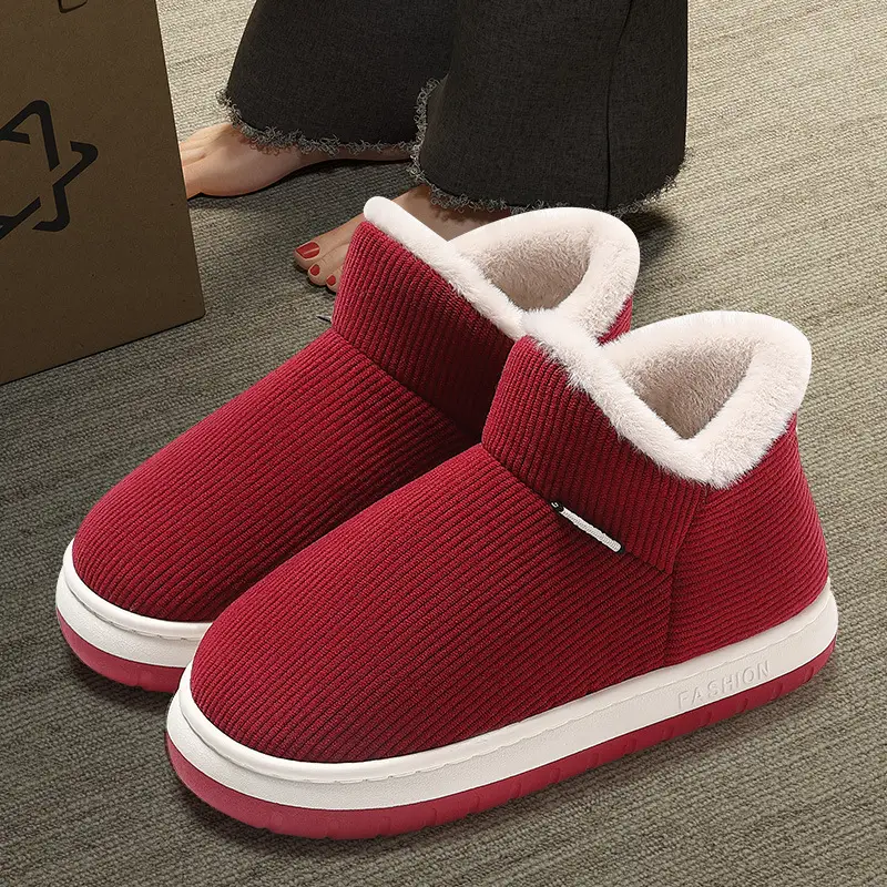 Middle-aged and elderly cotton slippers autumn female elders home non-slip outer wear warm bag heel thick-soled winter cotton shoes men's wholesale - Image 6