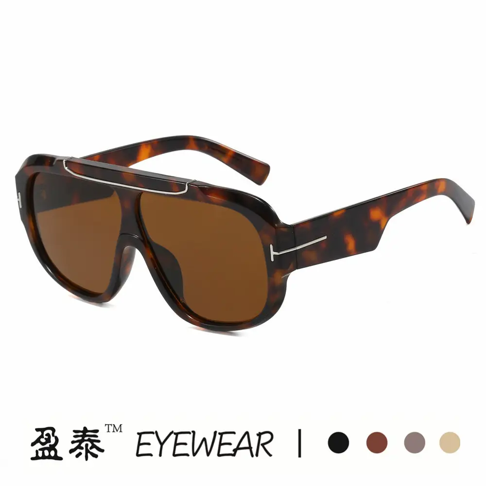 2025 T-Shape Aviator Sunglasses Black Yellow Lens - Image 12