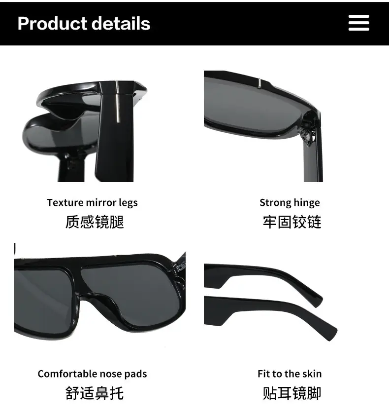 2025 T-Shape Aviator Sunglasses Black Yellow Lens โ feature 12