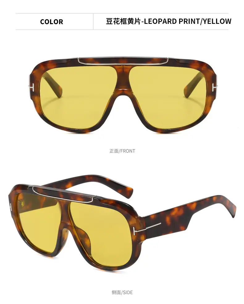 2025 T-Shape Aviator Sunglasses Black Yellow Lens โ feature 18