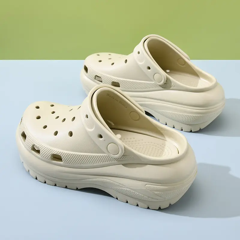 Hole Shoes Women's Summer Outer Wear Non-Stinky Feet Wear-resistant Baotou Slippers Home Non-slip Heightening All-match High-end Sandals - Image 5
