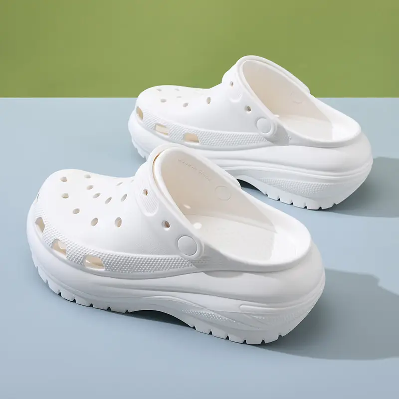 Hole Shoes Women's Summer Outer Wear Non-Stinky Feet Wear-resistant Baotou Slippers Home Non-slip Heightening All-match High-end Sandals - Image 7
