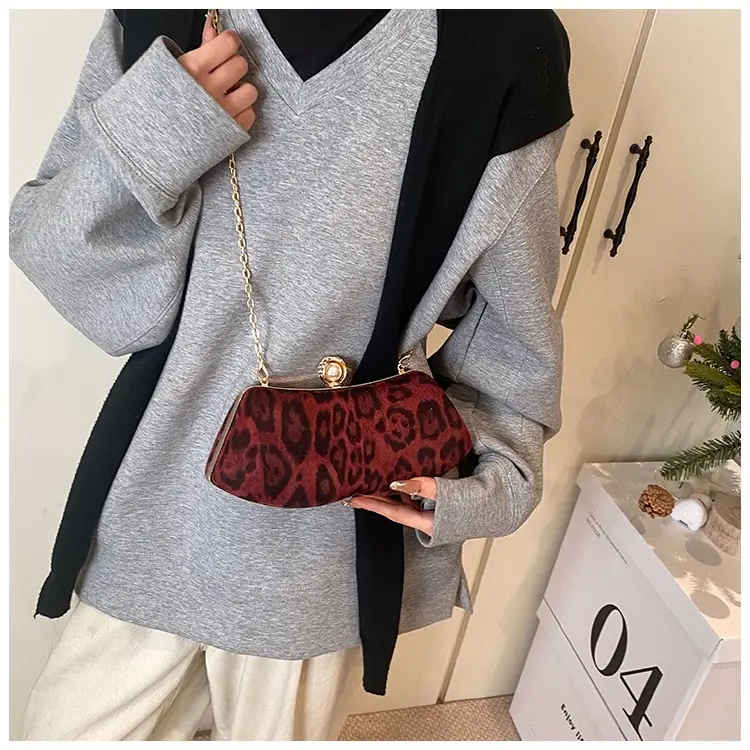 Leopard Print Chain Sling Bag for Women — feature 19