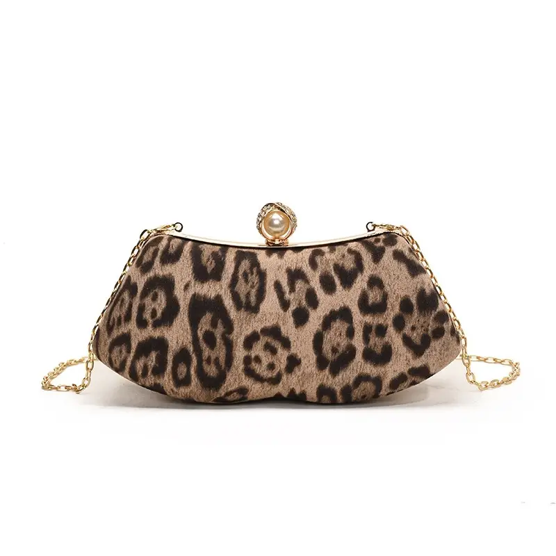 Leopard Print Chain Sling Bag for Women - Image 2