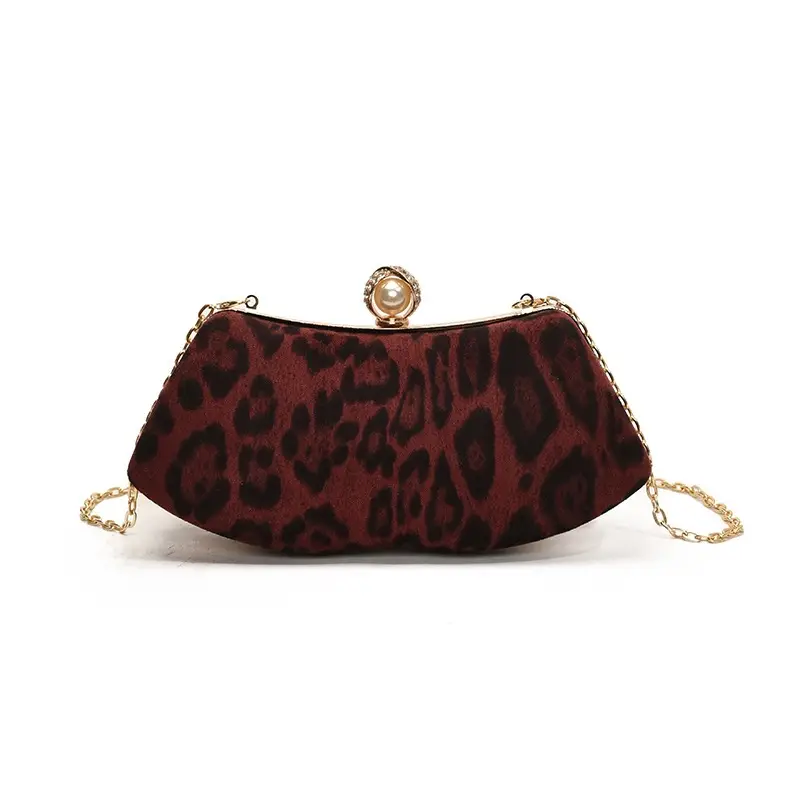 Leopard Print Chain Sling Bag for Women - Image 3
