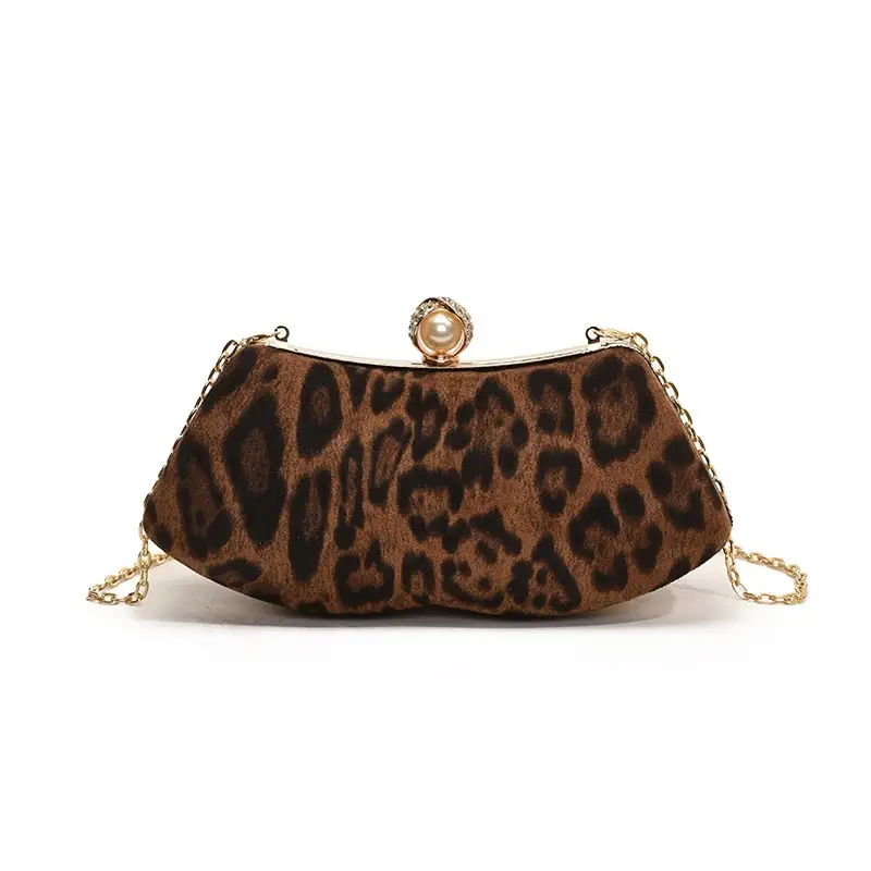 Leopard Print Chain Sling Bag for Women - Image 4