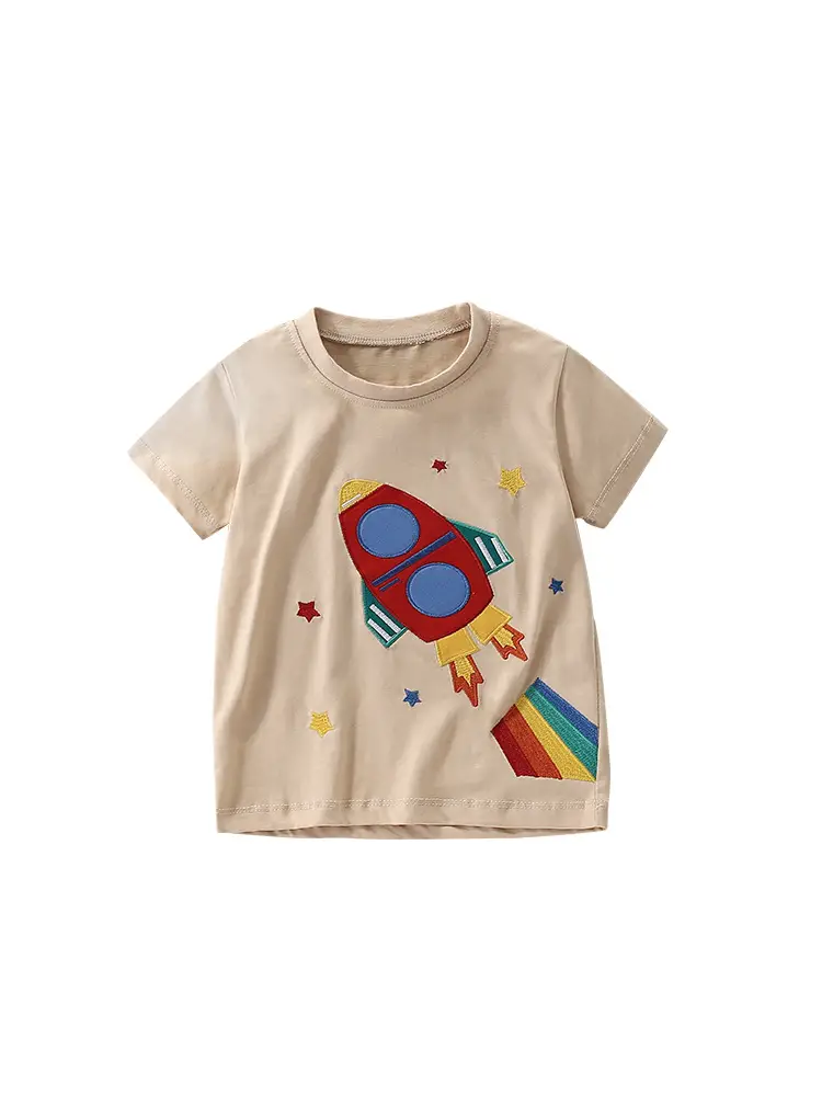 Malwee Boys T-Shirt Red Rocket Print Cotton Summer Casual