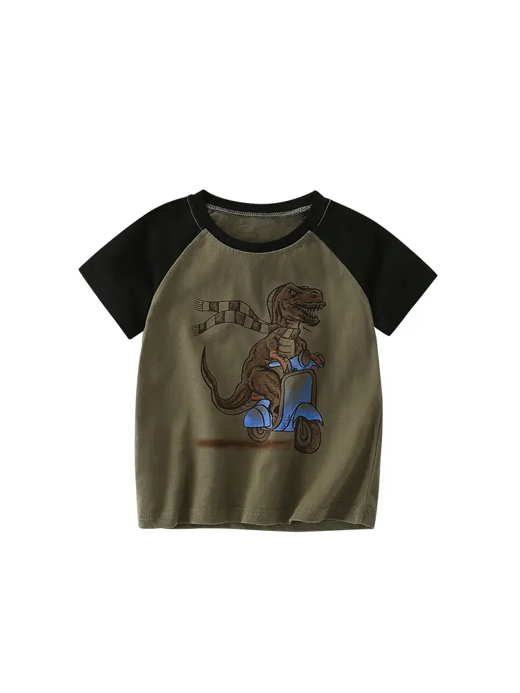 Malwee Boys Summer T-Shirt Green Round Neck Short Sleeve - Image 6