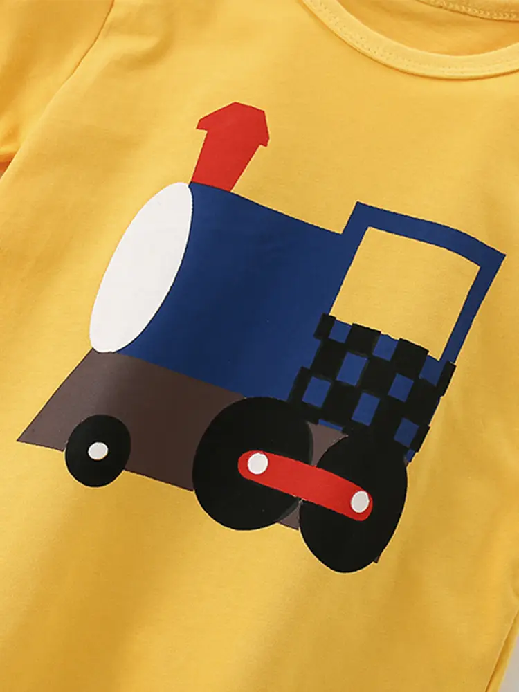 Malwee Kids Yellow Train T-Shirt Casual Summer - Image 4