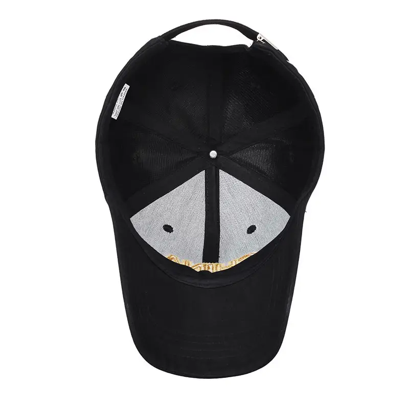 China Embroidered Women's Black Cap with Gold Trim - Image 11