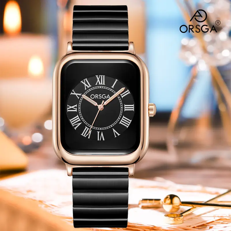 ORSGA Black Square Women's Quartz Watch - Image 7