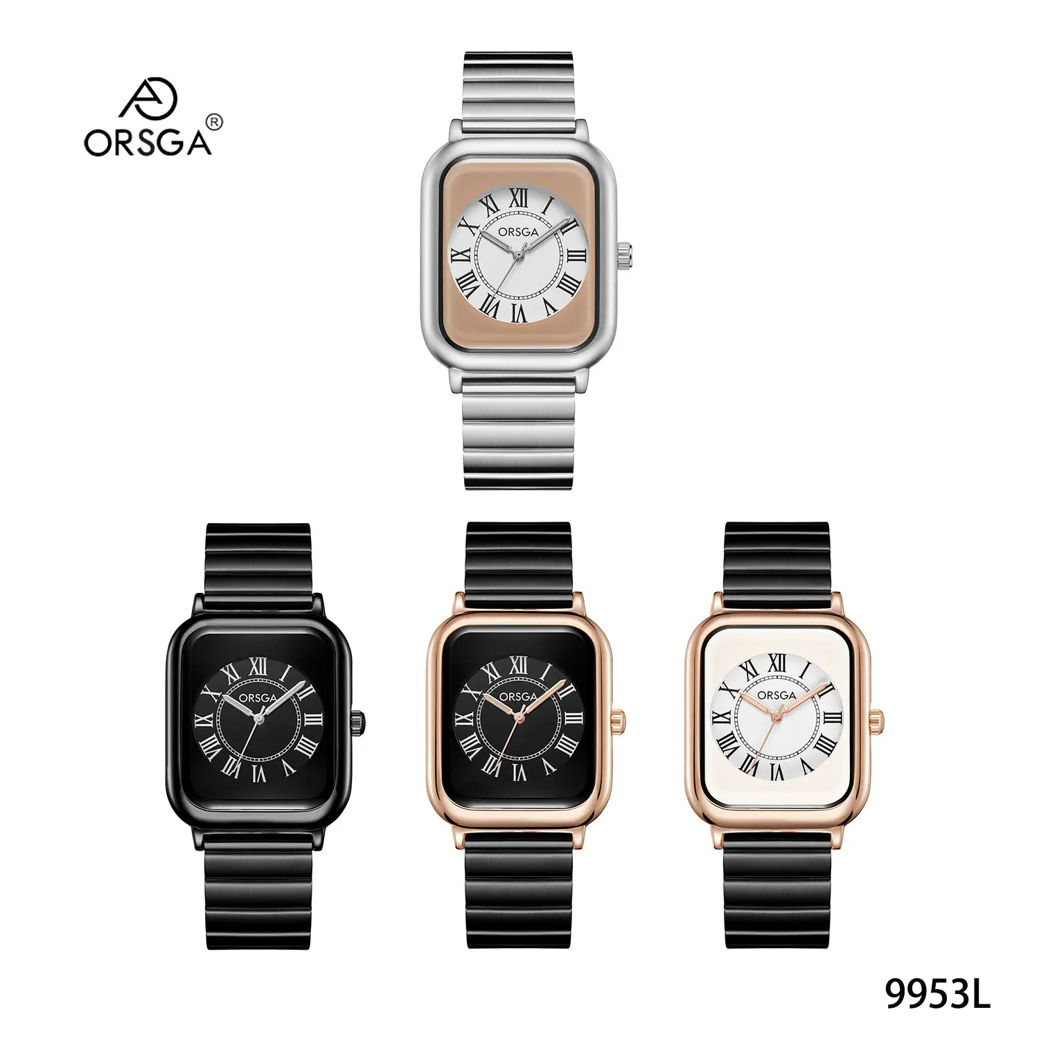 ORSGA Black Square Women's Quartz Watch - Image 9