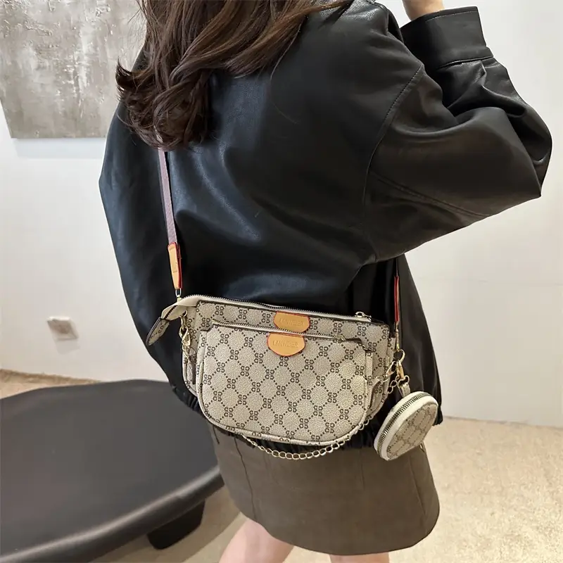 Nakamu Crossbody Bag Plaid Chain Shoulder Bag