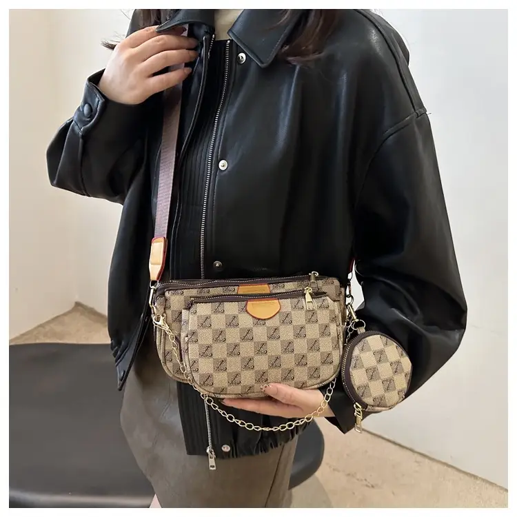 Nakamu Crossbody Bag Plaid Chain Shoulder Bag — feature 10