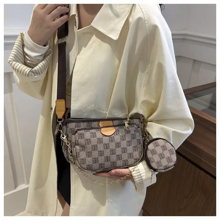 Nakamu Crossbody Bag Plaid Chain Shoulder Bag — feature 17