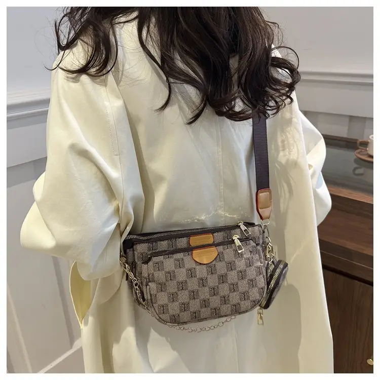 Nakamu Crossbody Bag Plaid Chain Shoulder Bag — feature 18