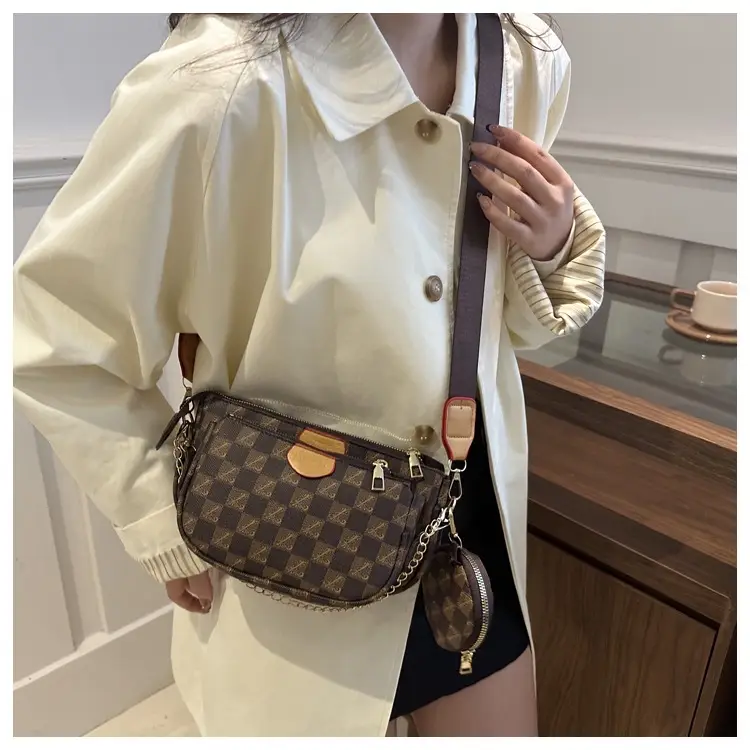 Nakamu Crossbody Bag Plaid Chain Shoulder Bag — feature 19