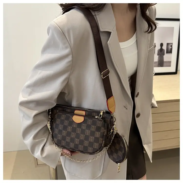 Nakamu Crossbody Bag Plaid Chain Shoulder Bag — feature 22