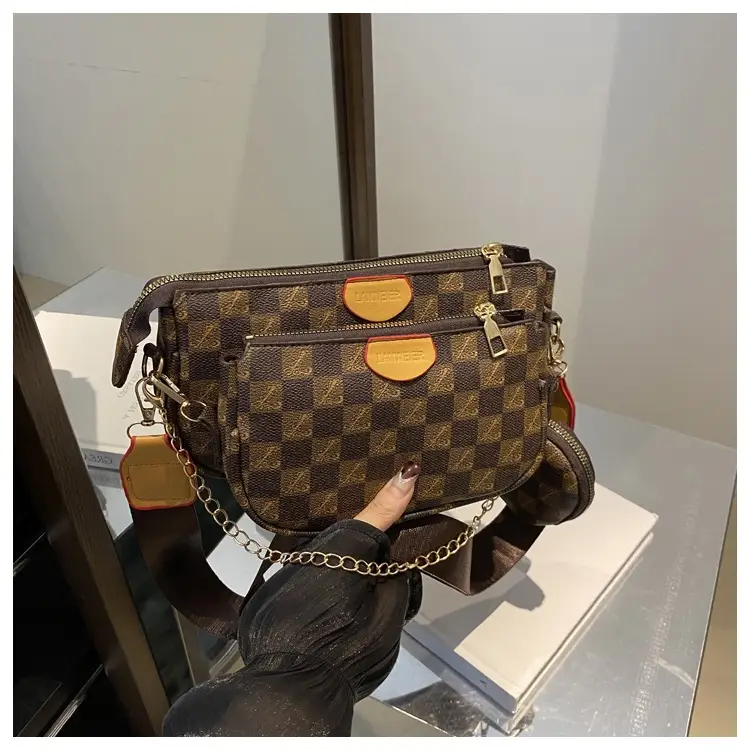 Nakamu Crossbody Bag Plaid Chain Shoulder Bag — feature 29