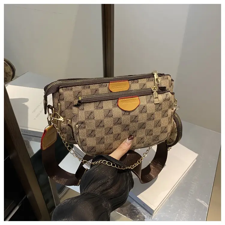 Nakamu Crossbody Bag Plaid Chain Shoulder Bag — feature 30