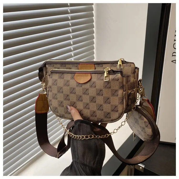 Nakamu Crossbody Bag Plaid Chain Shoulder Bag — feature 31