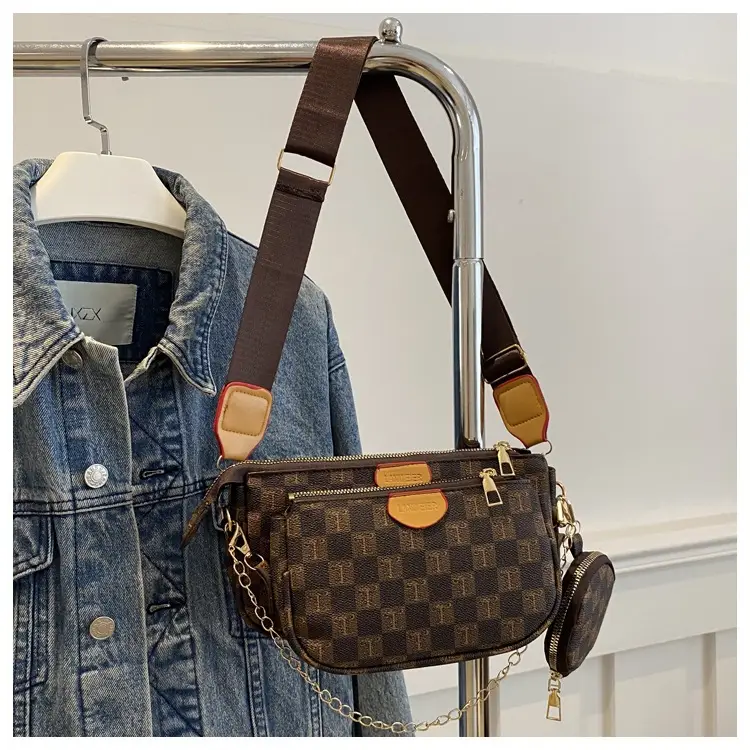 Nakamu Crossbody Bag Plaid Chain Shoulder Bag — feature 37
