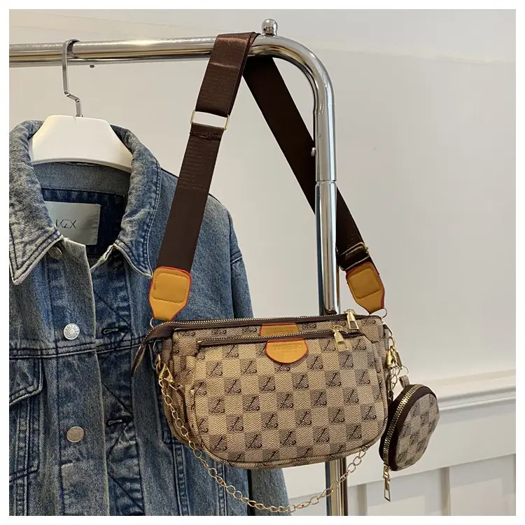 Nakamu Crossbody Bag Plaid Chain Shoulder Bag — feature 38