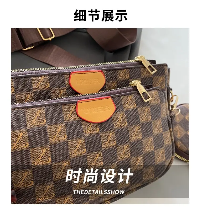 Nakamu Crossbody Bag Plaid Chain Shoulder Bag — feature 4