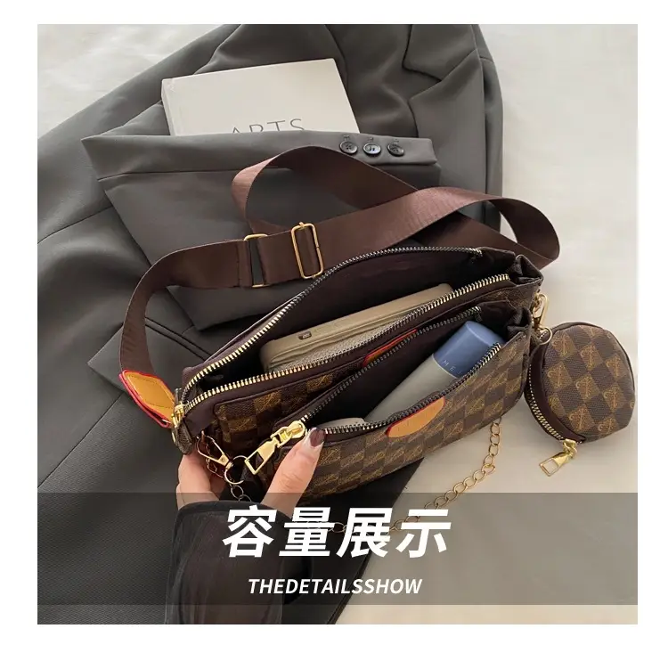Nakamu Crossbody Bag Plaid Chain Shoulder Bag — feature 8