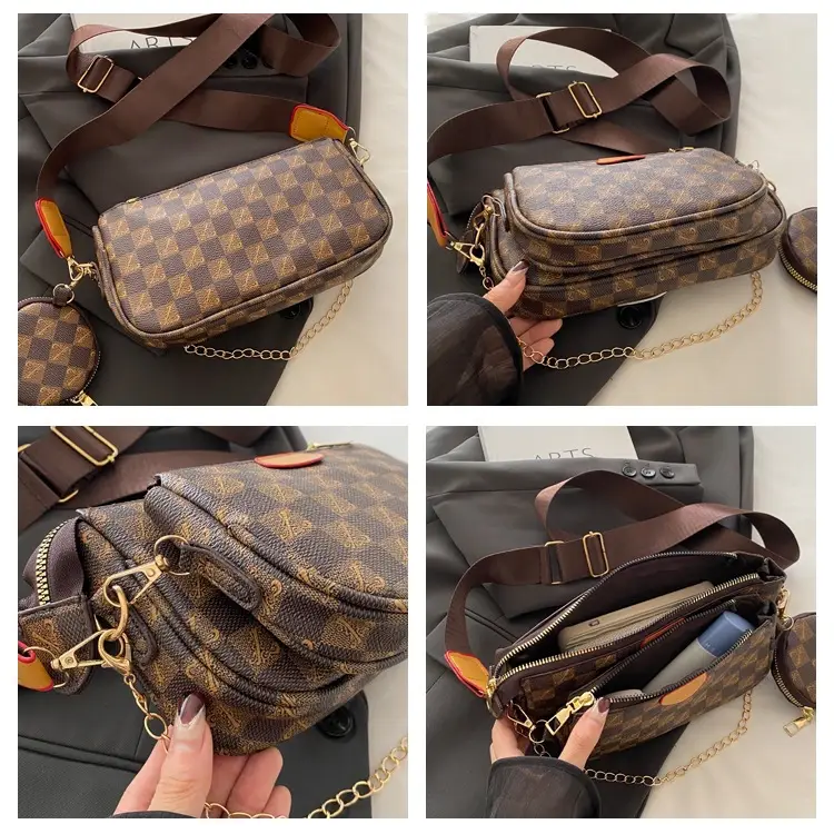Nakamu Crossbody Bag Plaid Chain Shoulder Bag — feature 9