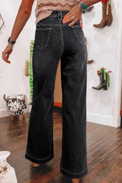 Women High Waist Wide Leg Jeans Light Blue Spring 2025 — feature 17