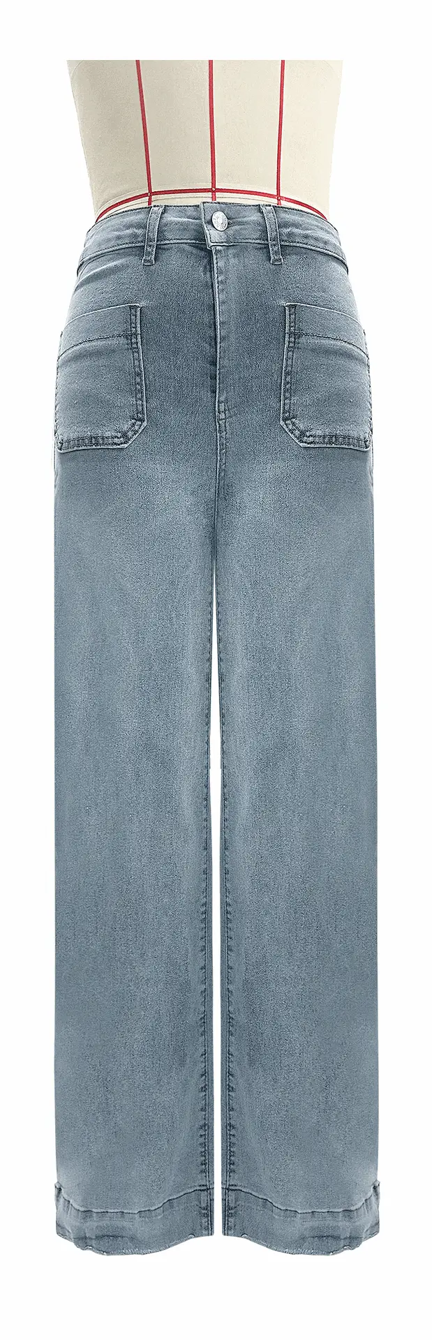 Women High Waist Wide Leg Jeans Light Blue Spring 2025 — feature 5