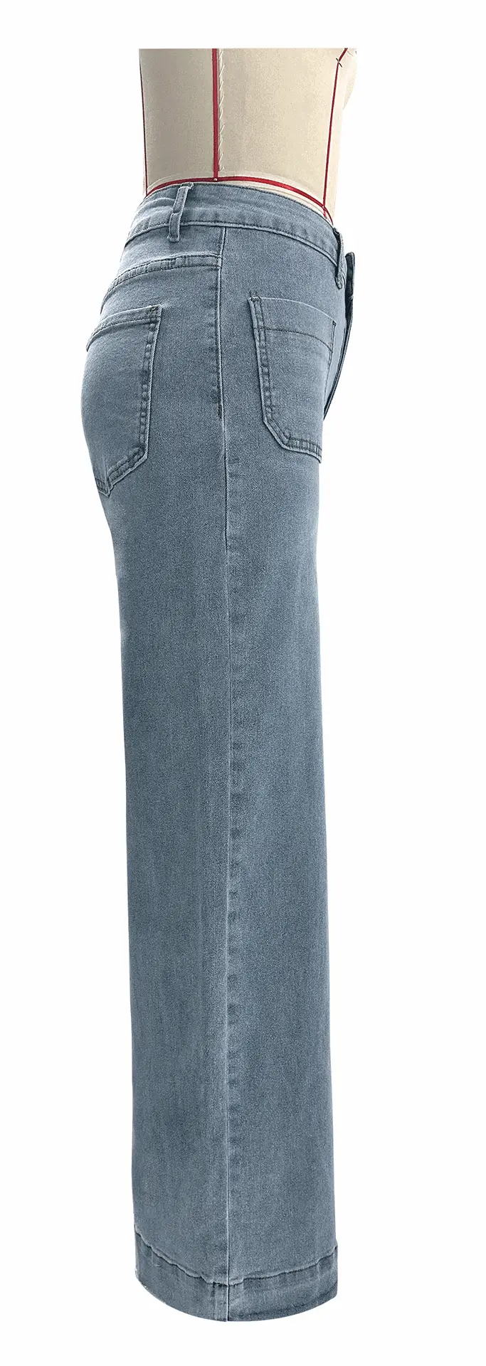 Women High Waist Wide Leg Jeans Light Blue Spring 2025 — feature 6