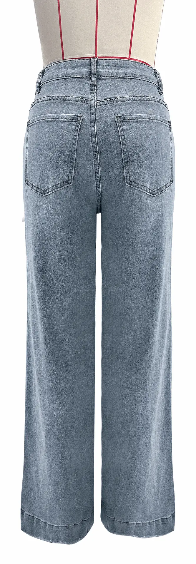 Women High Waist Wide Leg Jeans Light Blue Spring 2025 — feature 7