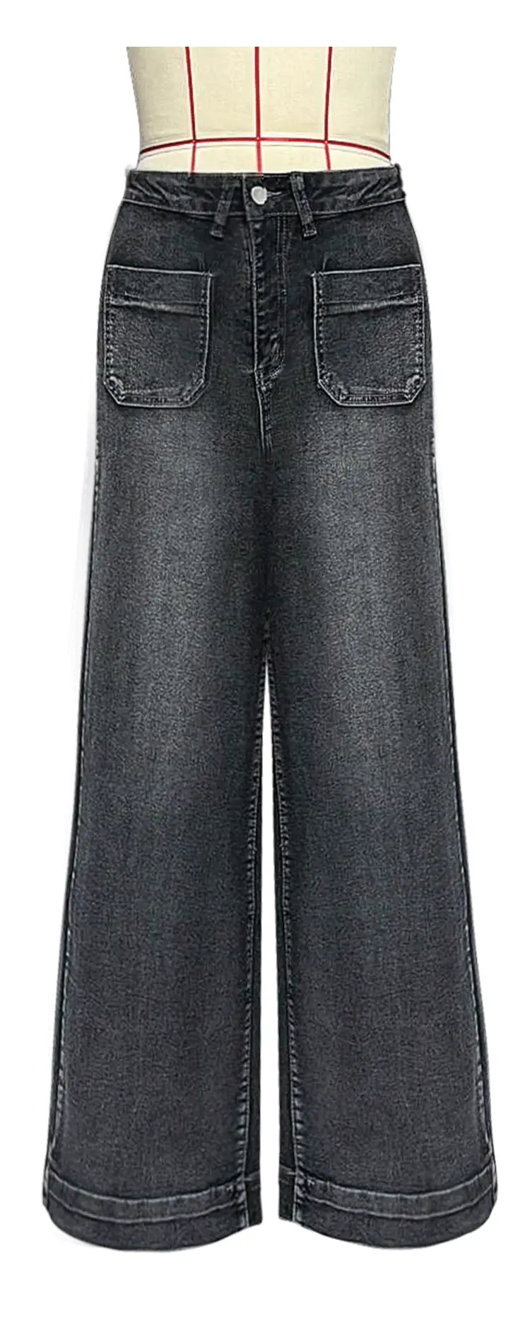 Women High Waist Wide Leg Jeans Light Blue Spring 2025 — feature 8