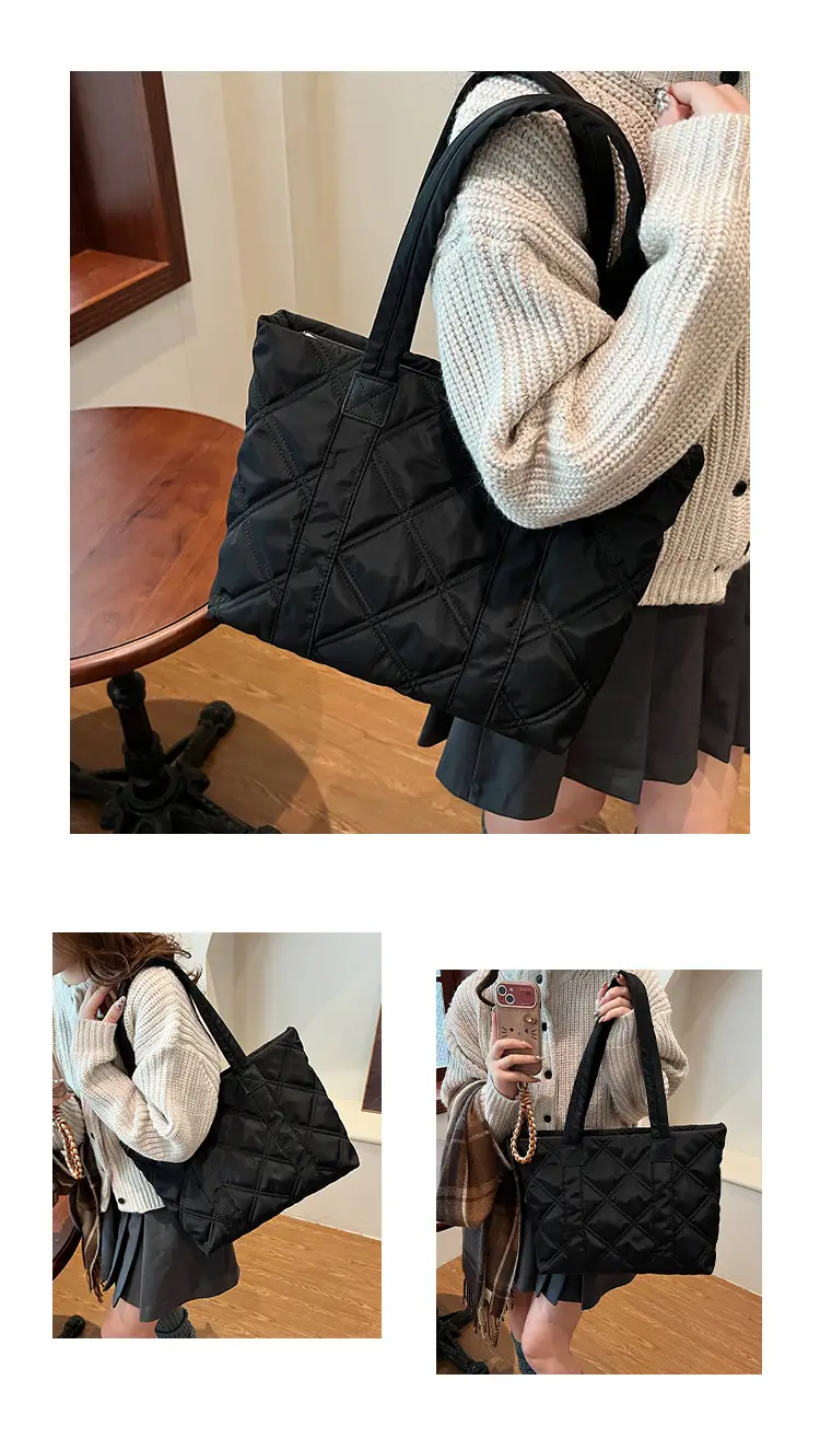 2025 Women's Quilted Nylon Tote Bag Large Capacity — feature 10