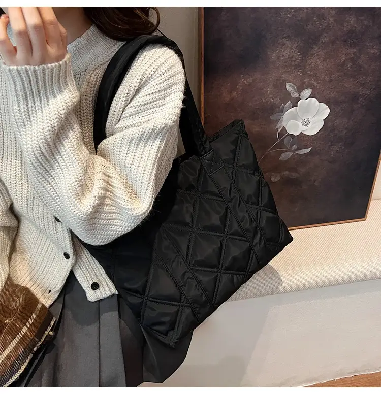 2025 Women's Quilted Nylon Tote Bag Large Capacity — feature 18
