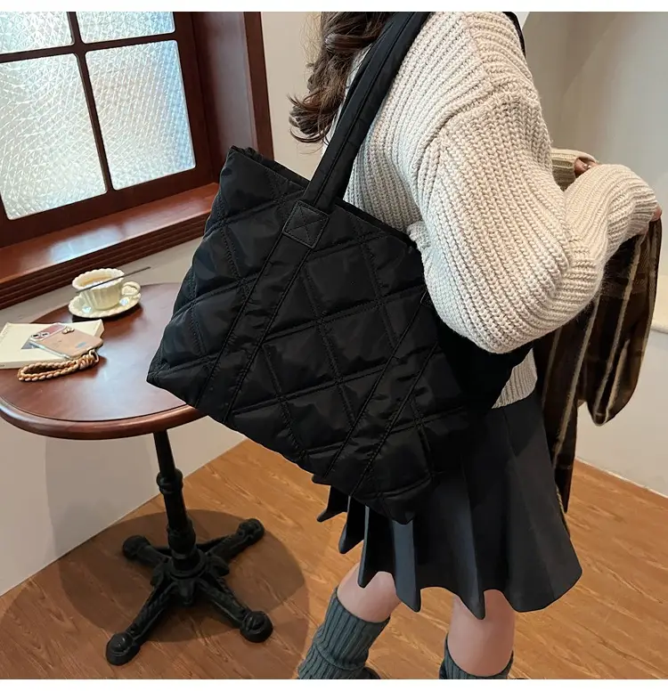 2025 Women's Quilted Nylon Tote Bag Large Capacity — feature 25
