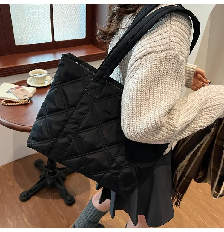 2025 Women's Quilted Nylon Tote Bag Large Capacity — feature 26