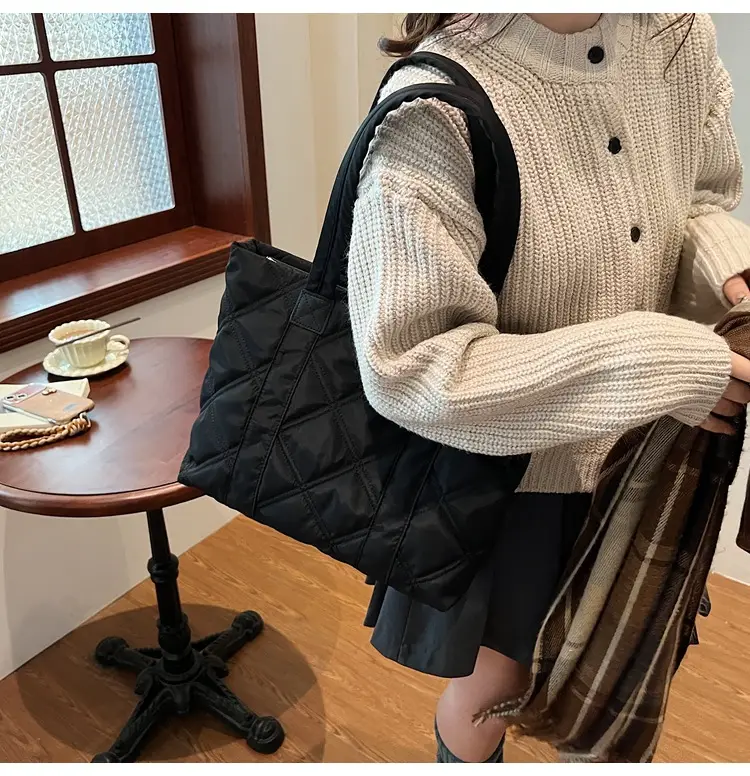 2025 Women's Quilted Nylon Tote Bag Large Capacity — feature 28