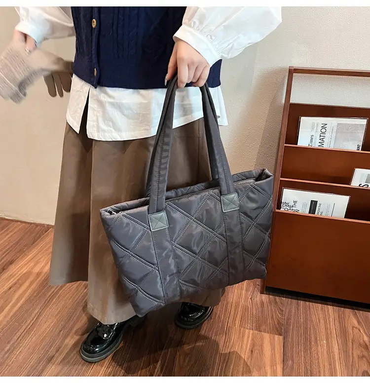 2025 Women's Quilted Nylon Tote Bag Large Capacity — feature 40