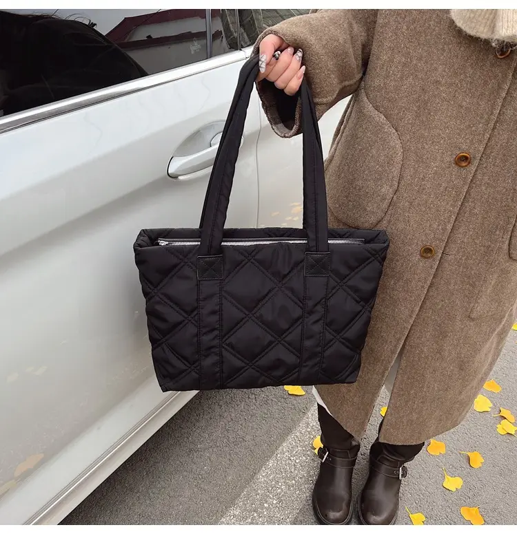 2025 Women's Quilted Nylon Tote Bag Large Capacity — feature 50