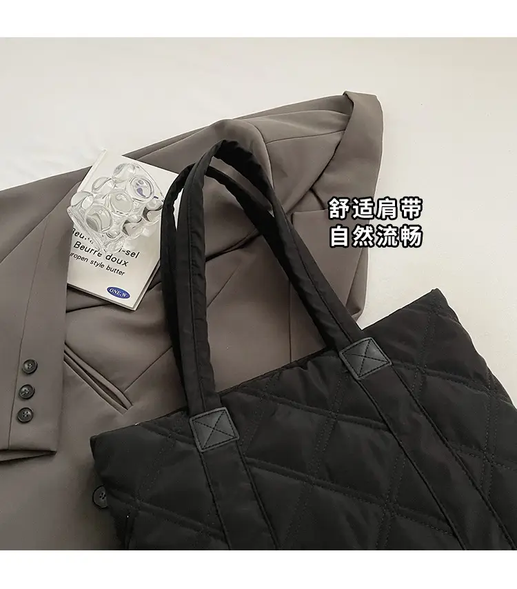 2025 Women's Quilted Nylon Tote Bag Large Capacity — feature 7